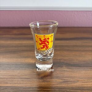 Scotland Shot Glass With The Lion Rampant Red And Yellow